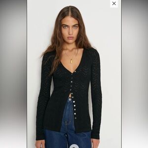 Reformation Sutton Regenerative Merino Open Knit Sweater Size small NWT